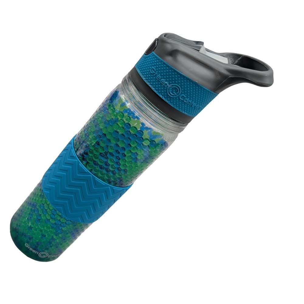 Green Canteen Freezable Gel Bead Water Bottle Blue Green 10.5in Cold Hydration